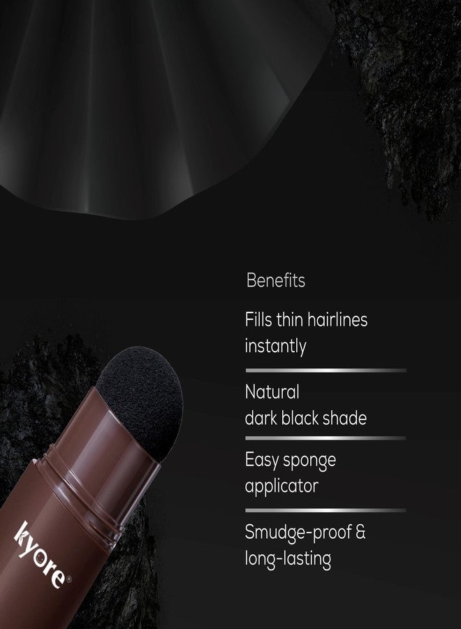Kyore Instant Natural Hairline Colour Touch-Up Powder for Women & Men - Black | Hair Shading Sponge Pen, Hairline Shadow Powder Stick, Quick Hair Root Touch-Up Stick - Pack of 1 - Image 4