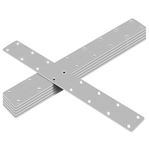 MOUNTAIN_ARK 6 Pack 14-5/8" x 2" Flat Mending Plate, 201 Stainless Steel Straight Flat Bracket Brace for Wood Furniture Repair Fixing - Image 1