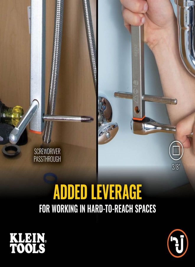 كلاين تولز مفتاح حوض تلسكوبي 68232 من Klein Tools، مفتاح سباكة قابل للتعديل بمقاس 10-17 بوصة مع سعة فك 1-1/4 بوصة، مثالي للمساحات التي يصعب الوصول إليها - Image 4
