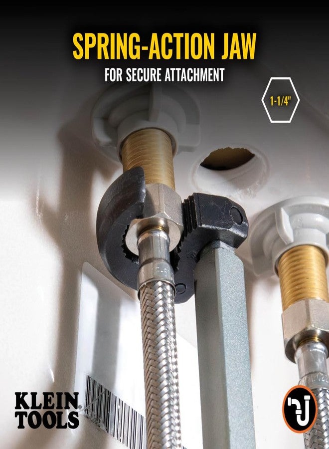 كلاين تولز مفتاح حوض تلسكوبي 68232 من Klein Tools، مفتاح سباكة قابل للتعديل بمقاس 10-17 بوصة مع سعة فك 1-1/4 بوصة، مثالي للمساحات التي يصعب الوصول إليها - Image 2