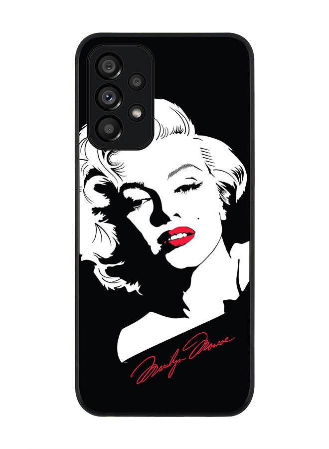 Stylizedd Rugged Black edge case for Samsung Galaxy A73 5G Slim fit Soft Case Flexible Rubber Edges Anti Drop TPU Gel Thin Cover - Marilyn Monroe - Image 1