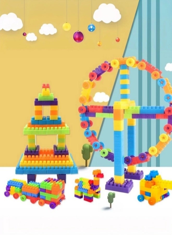 جني ثروة مجموعة مكعبات البناء للأطفال من عمر 3 سنوات فما فوق، 210 قطعة من مكعبات التكديس الكبيرة، مكعبات البناء للأطفال، مكعبات البناء التعليمية للأطفال في مرحلة التعليم المبكر، مكعبات البناء للتكديس للأطفال، هدايا مناسبة للأطفال - Image 4