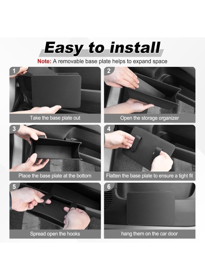 YQLIFE Car Trash Can, Auto Leather Trash Bin Garbage Organizer Holder with One Roll Trash Bag, Mini Foldable Dustbin Storage Bag Container, Multi-Function Trash Box for Car SUV - Image 5
