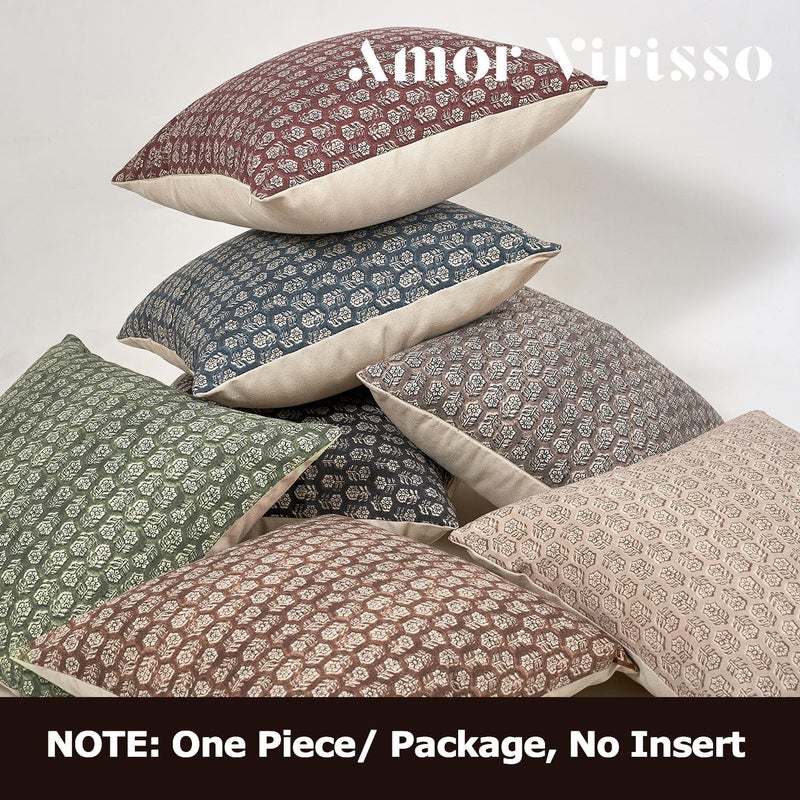 Amor Virisso Floral Pillow Covers 18x18 Couch Pillows for Living Room Farmhouse Neutral Pillow Covers Decorative Throw Pillow Covers Accent Sofa Pillows 1PC, Cloud Cream - Image 3