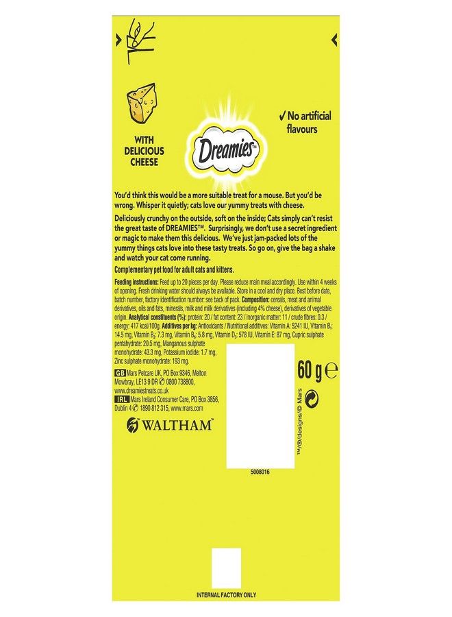 DREAMIES Cheese Cat Treats 60 g (Pack of 8) - Image 2