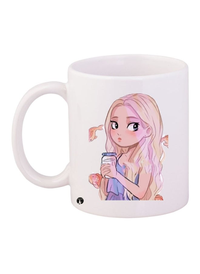 RYN Printed Coffee Mug White/Pink
