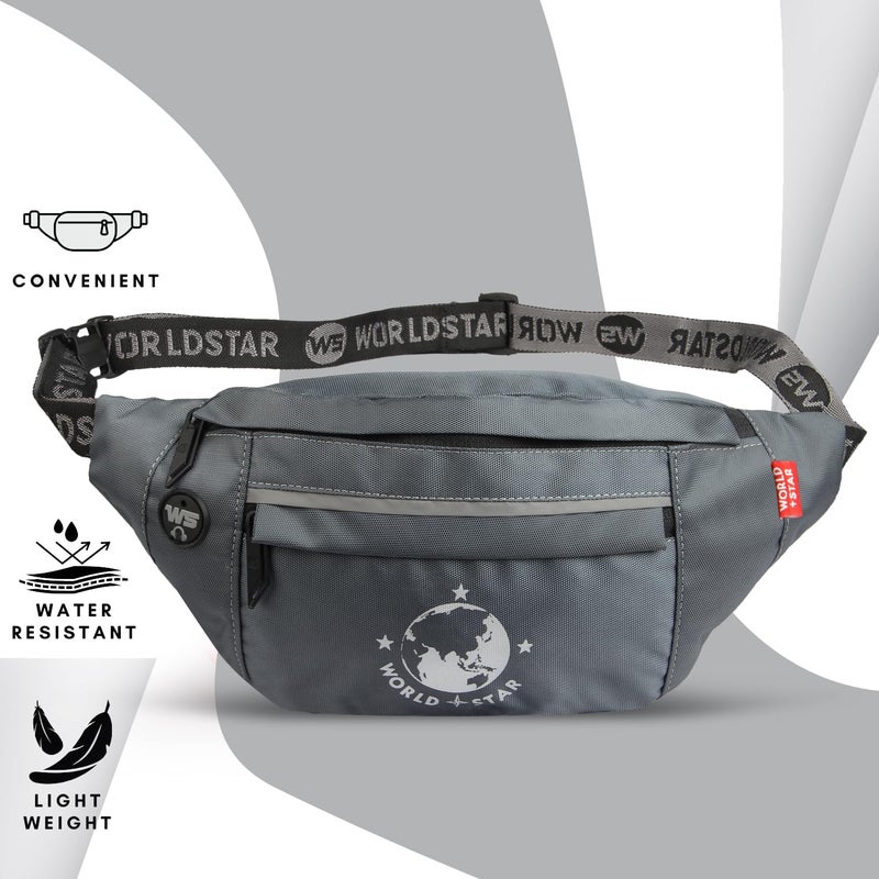 WORLD STAR Waist Bag for Men & Women | Fanny Pack for Men | Trendy Mobile Waist Pouch Pocket Bag for Girls and Boys | Waterproof Hip and Side Bags for Outdoor Hiking Travel (Dark Grey) - Image 3