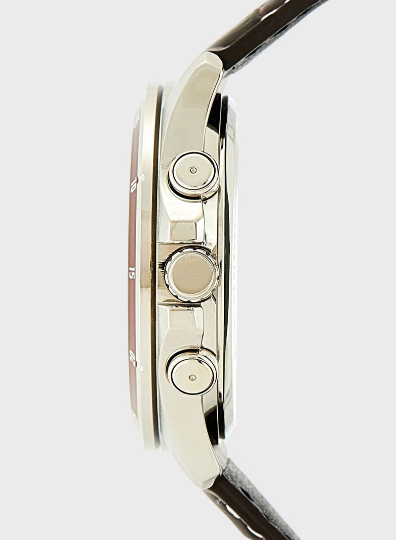 كاسيو ساعة تناظرية بحزام جلد صناعي - Image 3