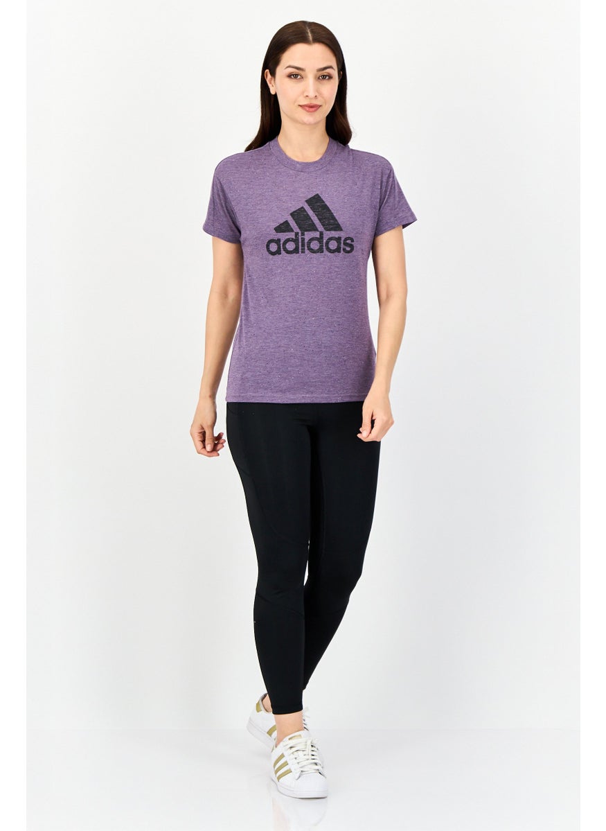 Adidas - Women Sportswear Fit Short Sleeve Outdoor Top, Purple - Image 1