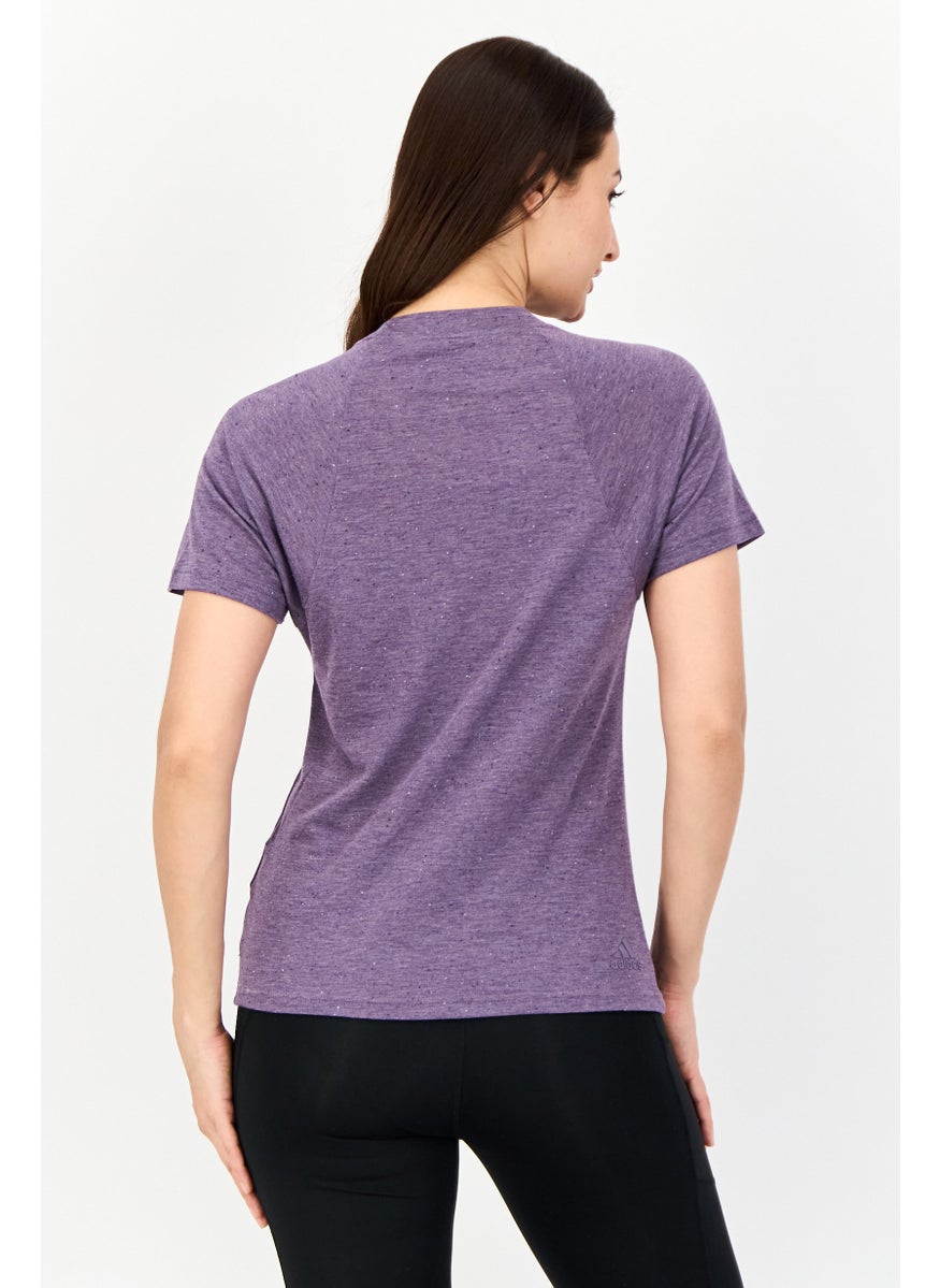 Adidas - Women Sportswear Fit Short Sleeve Outdoor Top, Purple - Image 1
