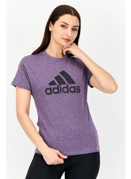 Women Sportswear Fit Short Sleeve Outdoor Top, Purple