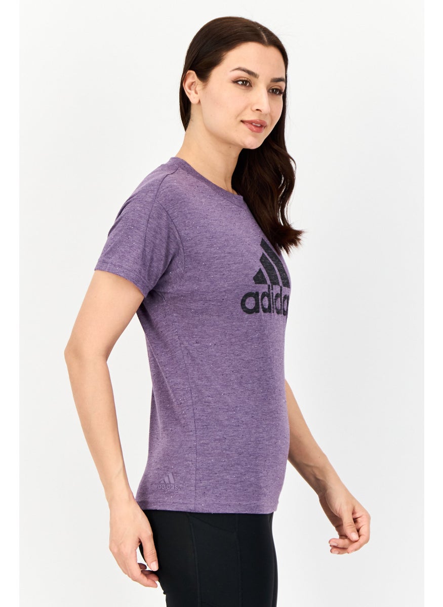 Adidas - Women Sportswear Fit Short Sleeve Outdoor Top, Purple - Image 1