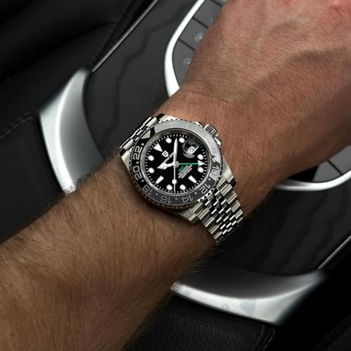 PAGRNE DESIGN ساعة رجال من باجاني ديزاين GMT للرجال أوتوماتيكية 40MM تاريخ 100M مقاومة للماء من الفولاذ المقاوم للصدأ زجاج ياقوتي ساعات ميكانيكية PD-1662 (أسود رمادي جوبيل) - Image 4