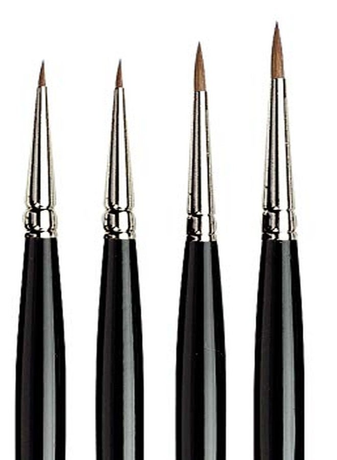 da Vinci Brushes Watercolor Set 5536a2, Maestro Kolinsky Red Sable 4 Brush Set, European Rounds, Series 10 Sizes 3/0, 2/0, 1 & 2, Black - Image 2