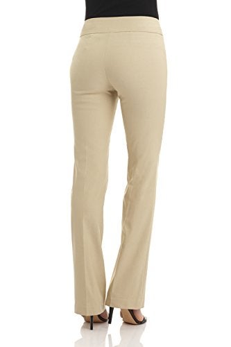 Rekucci Womens Ease into Comfort Stretchy Business Casual Bootcut Pull-On Everyday Office Pant in Regular/Tall/Petite Sizes (10 Short, Stone) - Image 3