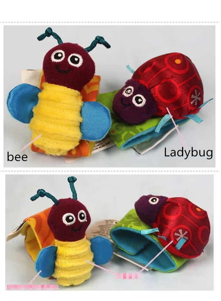 Top-Quality Material 4-Piece Infant Socks And Wrist Rattles Toy Set For Kids - Image 2