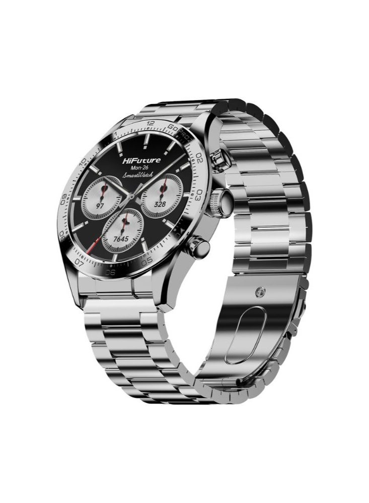 HiFuture GO PRO2 Smart Watch – 1.32" AMOLED Display, Wireless Calling, Dual Core CPU, Powered by Syntra AI, 1ATM Waterproof, Stainless Steel Body, Up to 10 Days Battery Life - Image 2