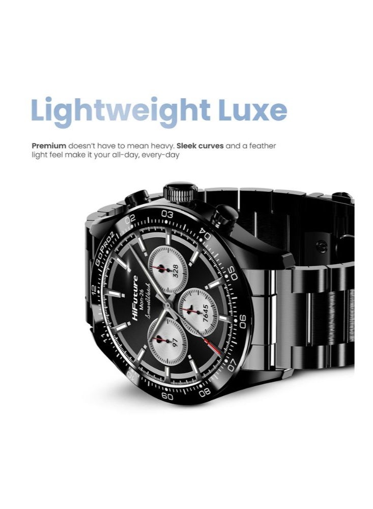 HiFuture GO PRO2 Smart Watch – 1.32" AMOLED Display, Wireless Calling, Dual Core CPU, Powered by Syntra AI, 1ATM Waterproof, Stainless Steel Body, Up to 10 Days Battery Life - Image 5