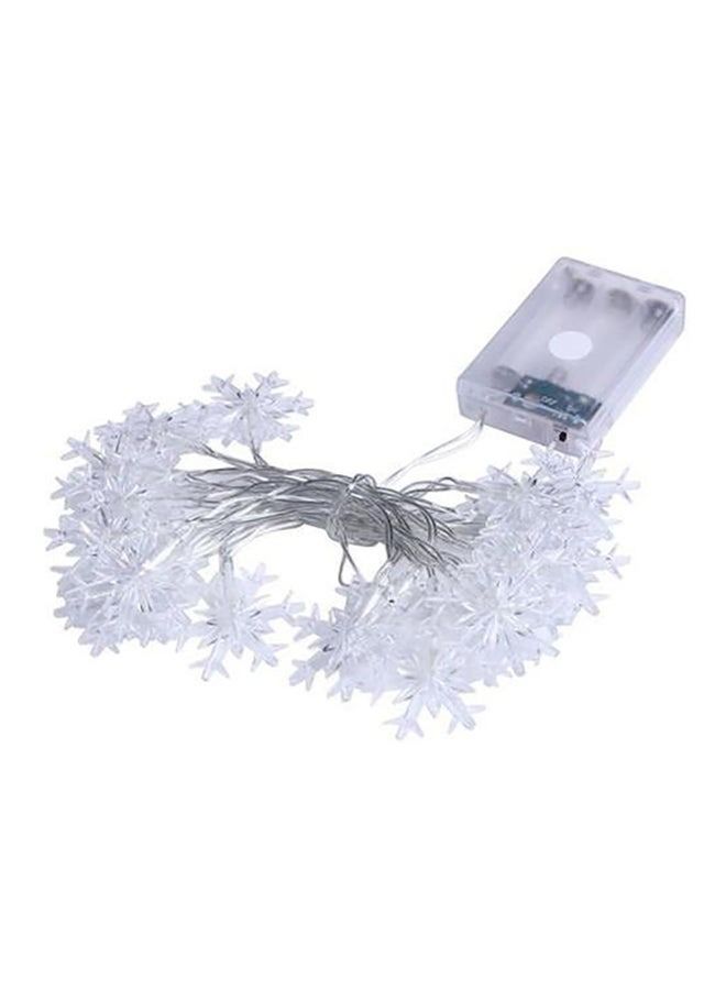 40 LED Snow Flakes String Fairy Light White 6x24centimeter - Image 1
