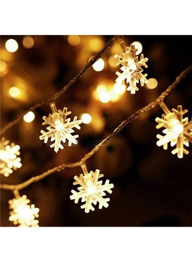 40 LED Snow Flakes String Fairy Light White 6x24centimeter - Image 2