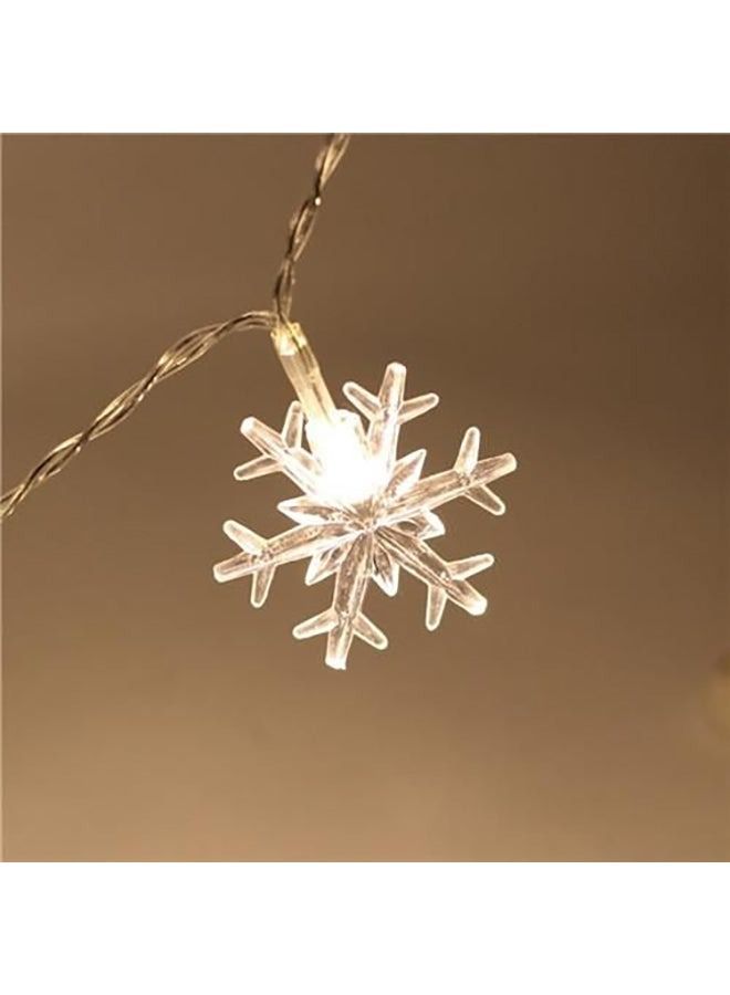 40 LED Snow Flakes String Fairy Light White 6x24centimeter - Image 3