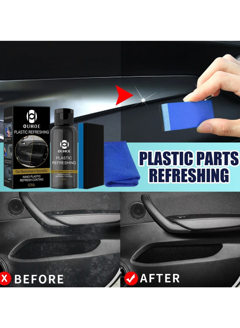 OUHOE Car Plastic Parts Refurbish Agent, Multipurpose Plastic Revitalizing Coating Agent, Durable Automotive Interior Cleaning Agent, Auto Polish And Repair Coating Renovator For Car Detailing, (30ml )  - Image 3