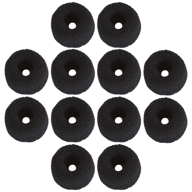 Angla 12 Pack Black Terry Cloth Hair Scrunchies Ties for Women