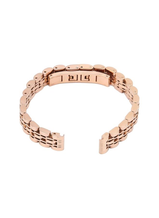 Generic - 10mm / 0.4in Stainless Steel Watch Strap, Replacement Adjustable Length Watch Band Rose Finish Metal Watch Band Stainless Steel Bracelet Straps Gold Polished Strap for Men Women - Image 1