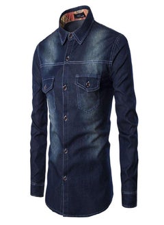 Men Shirts Long Sleeve Denim Shirt M-6XL Casual Fashion Daily Cotton Overshirt Mens on Up Shirts
