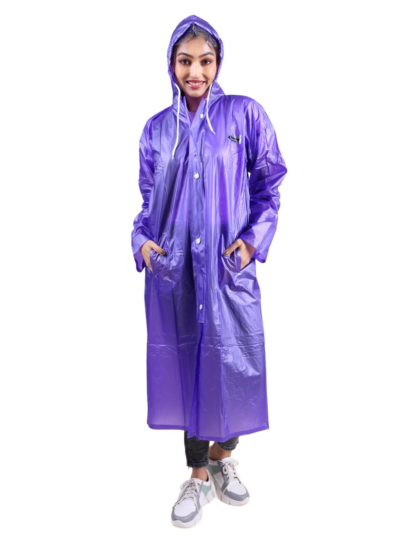 Rupa Rainsuit Women Waterproof PVC Raincoat with Hood & Carry Bag | Lightweight Rainwear for Women with Front Zip | Solid Color | Standard Length | Pack of 1 - Image 5