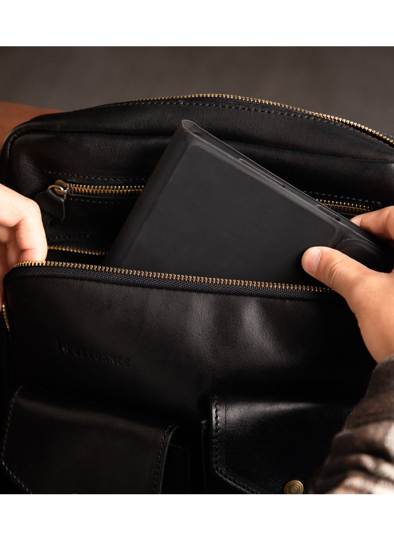 Generic 100% Genuine Leather High Quality 15.6inch Black  - Image 3