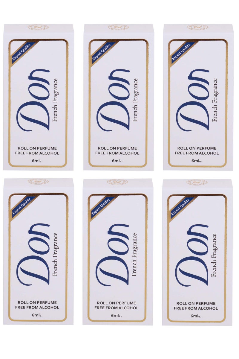 don French Fragrance Roll On Perfume 6ml (Pack of 6) - Image 1