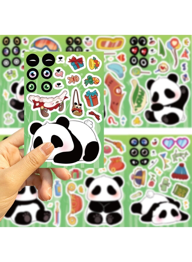 NIBEMINENT 8 Pcs Cartoon Sichuan Panda Deco Kit Waterproof Stickers, High Definition Printing Bright Colors, Suitable for Laptop Skateboard Luggage Water Bottle Guitar DIY - Image 2