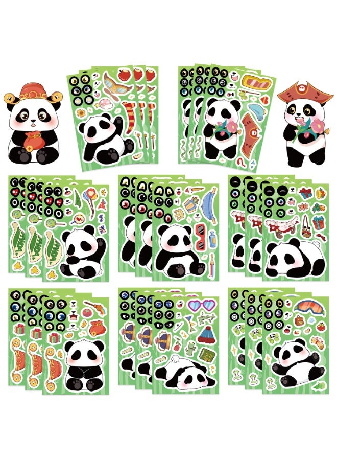NIBEMINENT 8 Pcs Cartoon Sichuan Panda Deco Kit Waterproof Stickers, High Definition Printing Bright Colors, Suitable for Laptop Skateboard Luggage Water Bottle Guitar DIY - Image 1