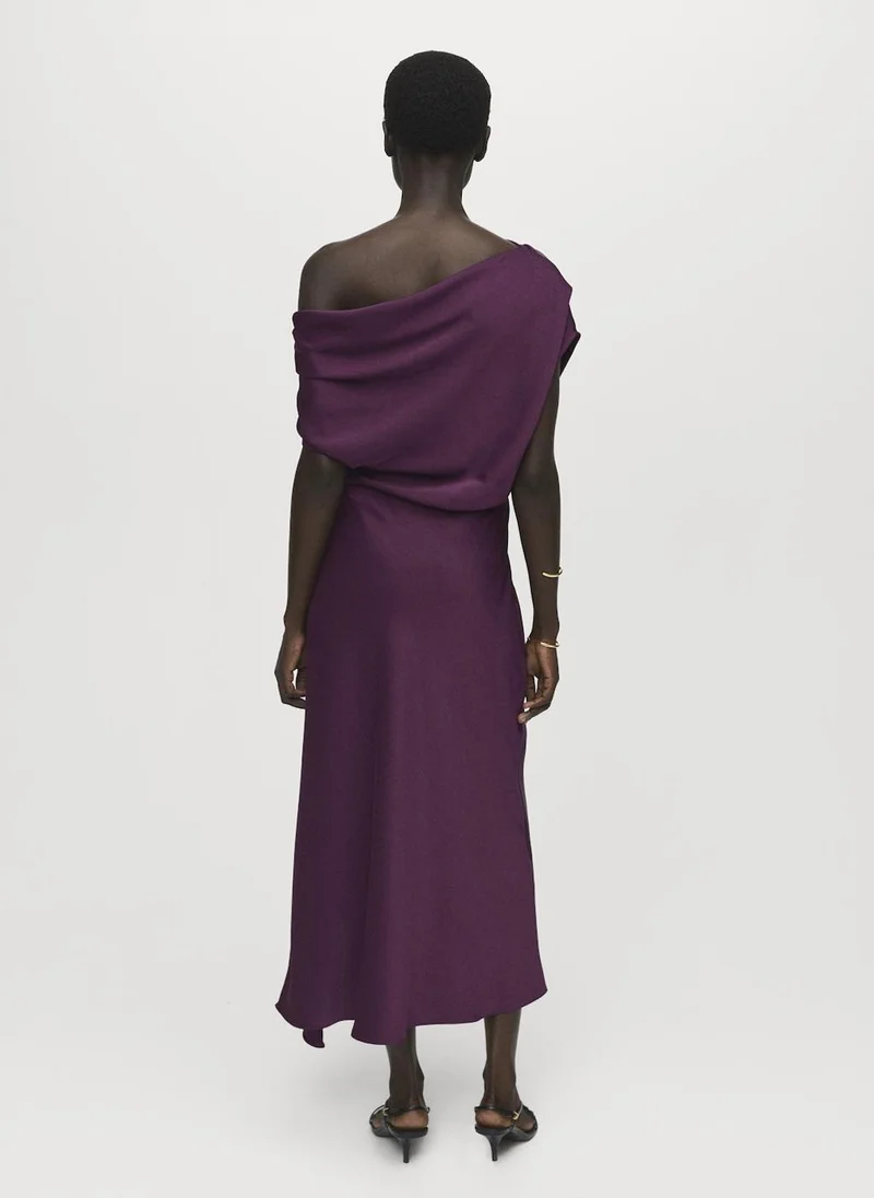 مانجو Asymmetrical satin dress