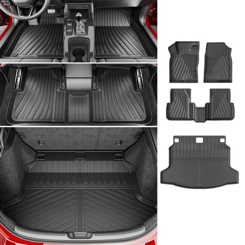 powoq Floor Mat Compatible with 20222025 Honda Civic Hatchback Cargo Mat TPE Floor Liner Trunk Cargo Liner Replacement for 2022 2023 2024 2025 Honda Civic Accessories