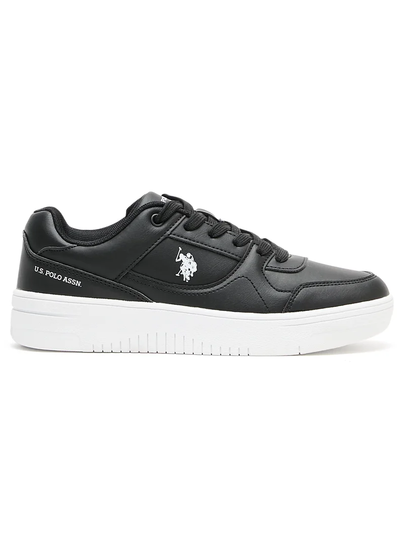 U.S. Polo Assn. Women's Black Low-Top Sneakers - Classic Design with Contrast White Sole, Comfortable Everyday Casual Shoes