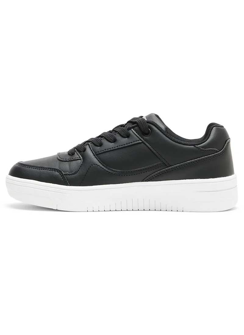 يو اس بولو اسن Women's Black Low-Top Sneakers - Classic Design with Contrast White Sole, Comfortable Everyday Casual Shoes