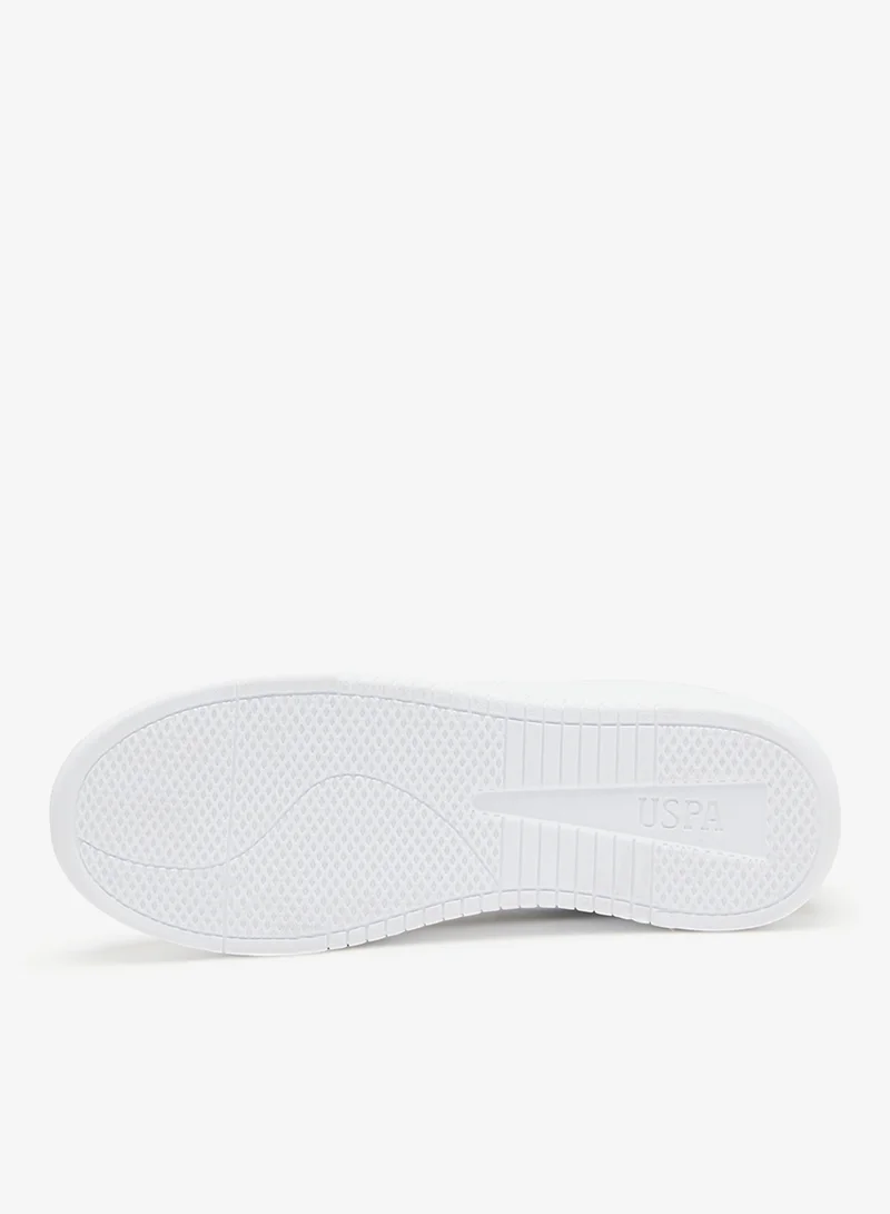 U.S. Polo Assn. Black Women's Black Low-Top Sneakers - Classic Design with Contrast White Sole, Comfortable Everyday Casual Shoes for Women | Best Price UAE