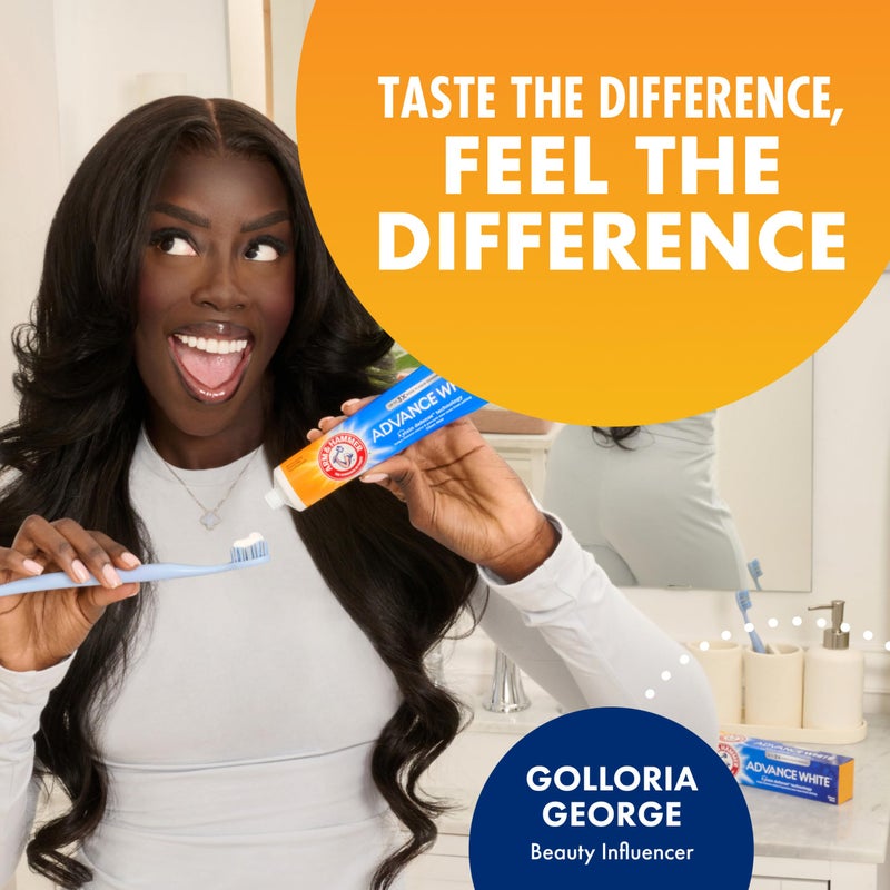 Arm & Hammer معجون أسنان أرم آند هامر أدفانس وايت، بنكهة النعناع النظيف، وتقنية حماية الأسنان من البقع، 6 أونصة (عبوة من 4 قطع) - Image 2