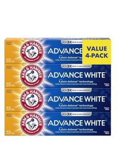 Arm & Hammer معجون أسنان أرم آند هامر أدفانس وايت، بنكهة النعناع النظيف، وتقنية حماية الأسنان من البقع، 6 أونصة (عبوة من 4 قطع)  - Image 1