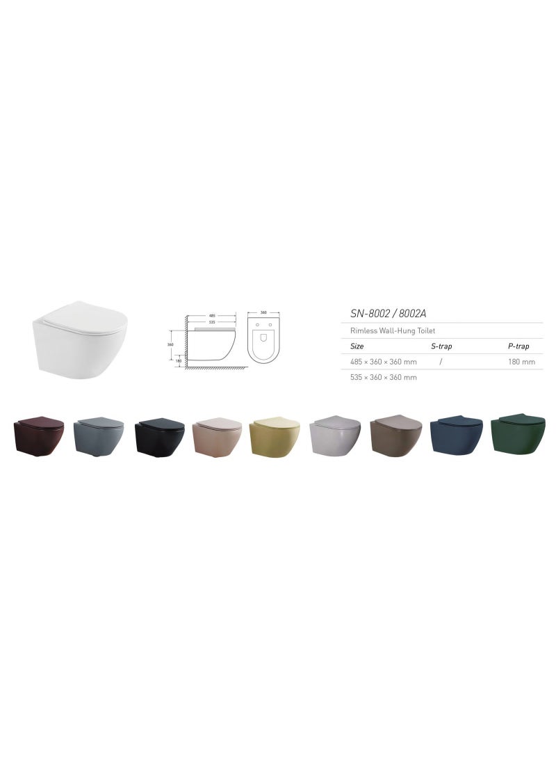 Rimless Wall Hung Oval Western Toilet Ceramic High Quality - Image 2