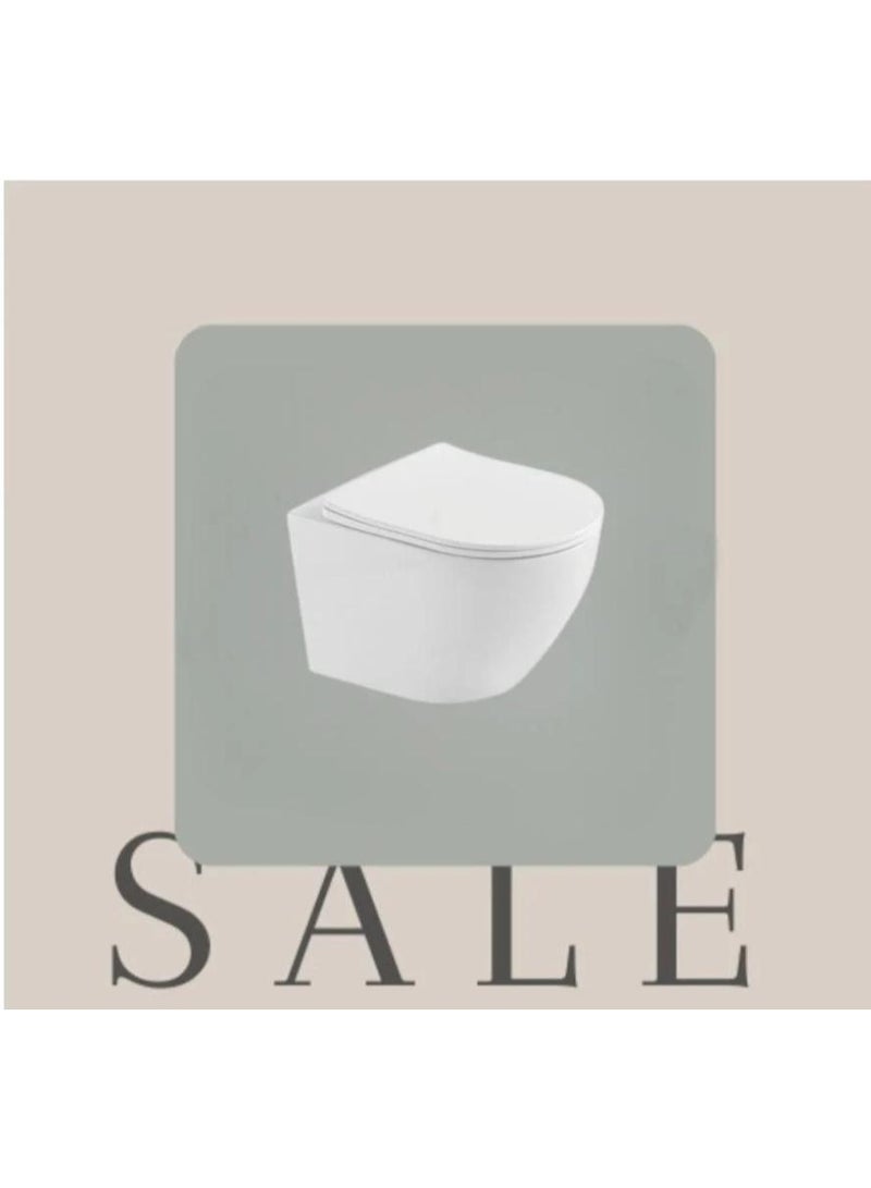 Rimless Wall Hung Oval Western Toilet Ceramic High Quality - Image 1