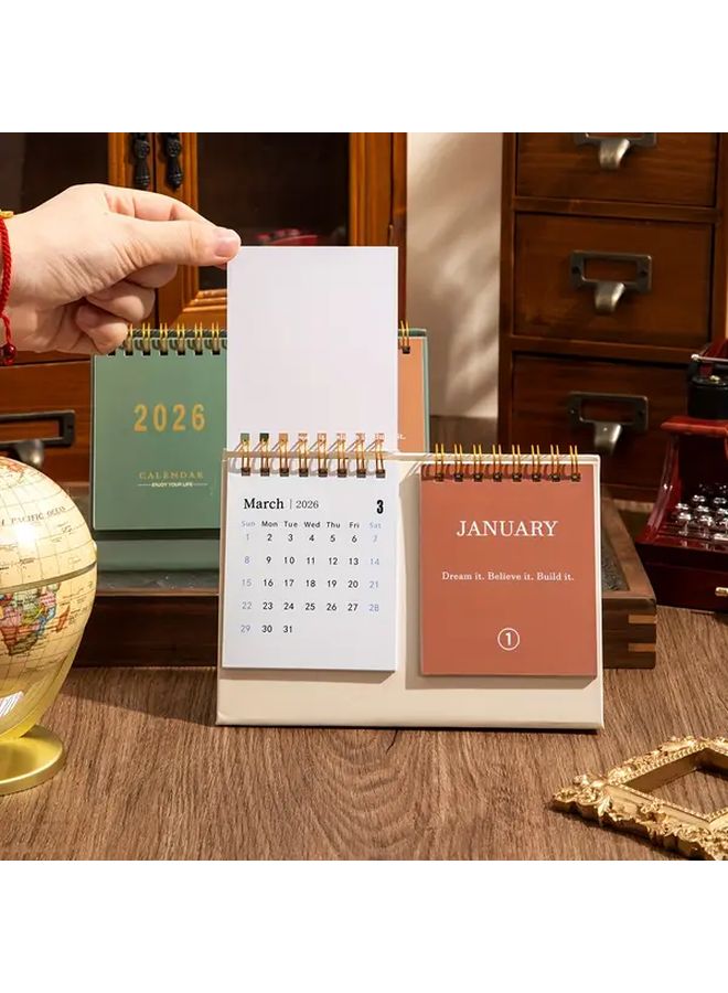 تقويم مكتبي أسود 2026 مع مخطط شهري وأسبوعي - Image 3