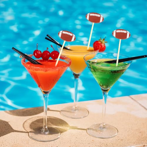 Leislam Football Toothpicks, 100PCS Cocktail Picks, Superbowl Party Decorations, Toothpicks for Appetizers, Bamboo Food Sandwich Skewers Drinks Dessert Cocktail Toothpicks for Football Sport Party Decorations - Image 4