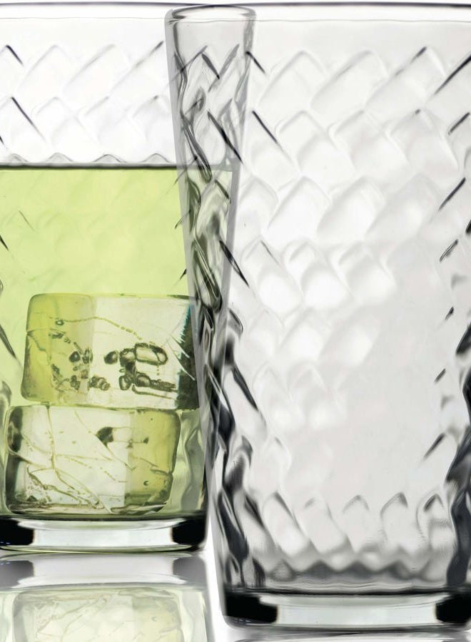 Circleware Chevron Huge 12-Piece Glassware Set of Highball Tumbler Drinking Gl and Whiskey Cups for Water, Beer, Juice, Ice Tea Beverages, 6-15.75 oz & 6-12.5 oz, Clear - Image 5