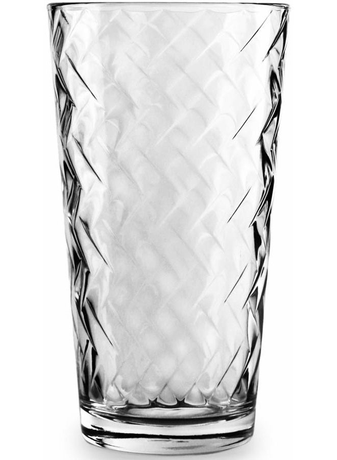 Circleware Chevron Huge 12-Piece Glassware Set of Highball Tumbler Drinking Gl and Whiskey Cups for Water, Beer, Juice, Ice Tea Beverages, 6-15.75 oz & 6-12.5 oz, Clear - Image 3