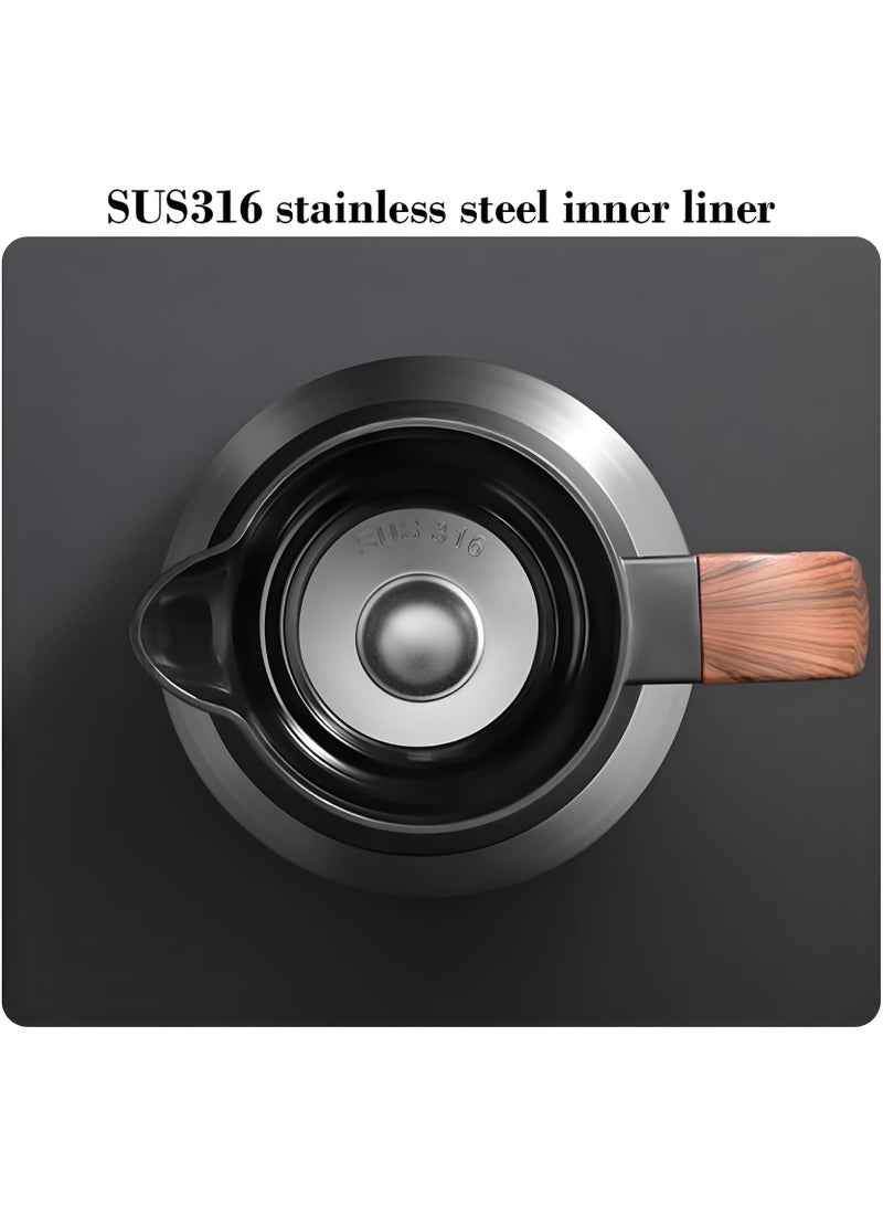 Dxmocos غلاية ترمس من الفولاذ المقاوم للصدأ 316 سعة 1000 مل معزولة بالفراغ – إبريق قهوة حراري مزدوج الجدار مع مصفاة شاي، تصميم زر واحد للمشروبات الساخنة والباردة باللون الأبيض - Image 5