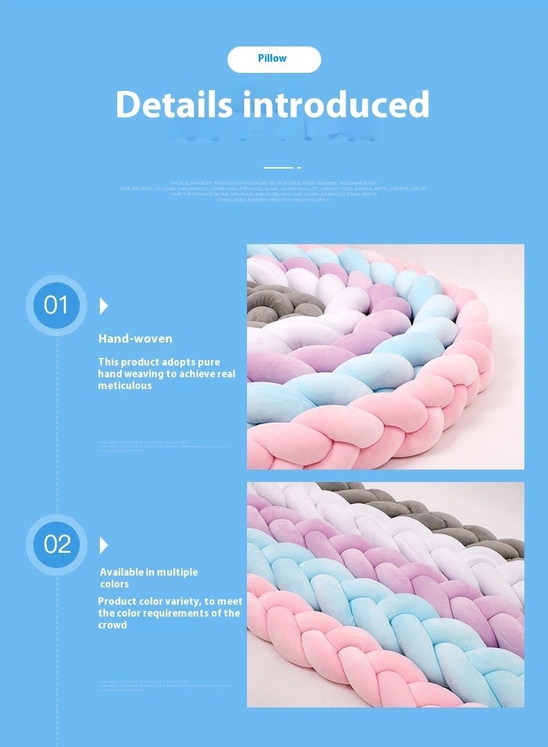 SISGL سلاسل مضفرة من 3 خيوط مربوطة لحماية سرير الأطفال من الاصطدامات، تصميم بسيط لتزيين غرفة الرضع، واقي سرير للأطفال حديثي الولادة، ملحقات سرير الأطفال - Image 4