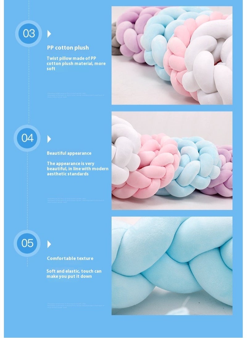 SISGL سلاسل مضفرة من 3 خيوط مربوطة لحماية سرير الأطفال من الاصطدامات، تصميم بسيط لتزيين غرفة الرضع، واقي سرير للأطفال حديثي الولادة، ملحقات سرير الأطفال - Image 5